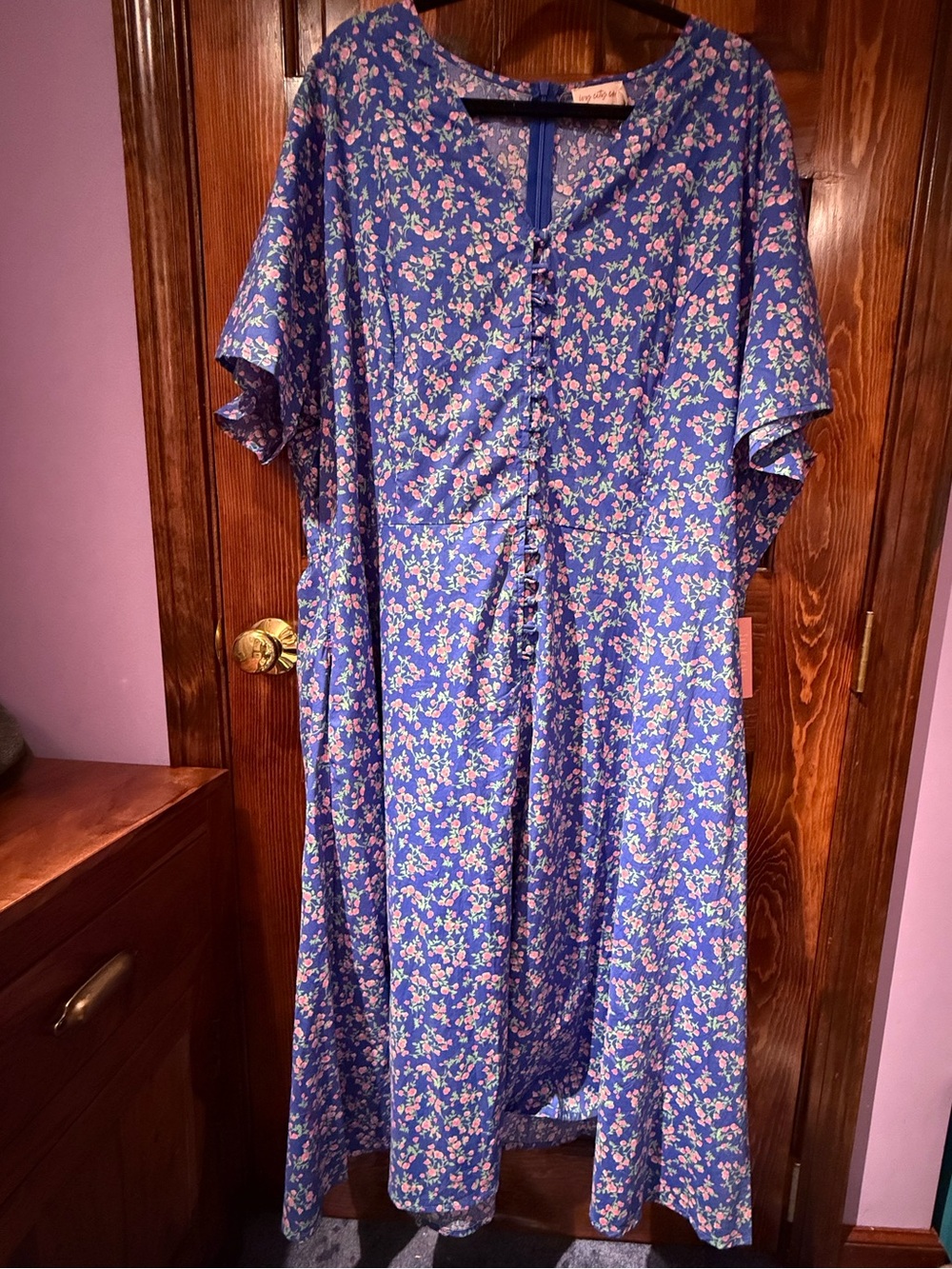 Ivy City Co Blue Floral Midi Dress